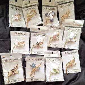 Dingya Gold and Floral Hair Clips